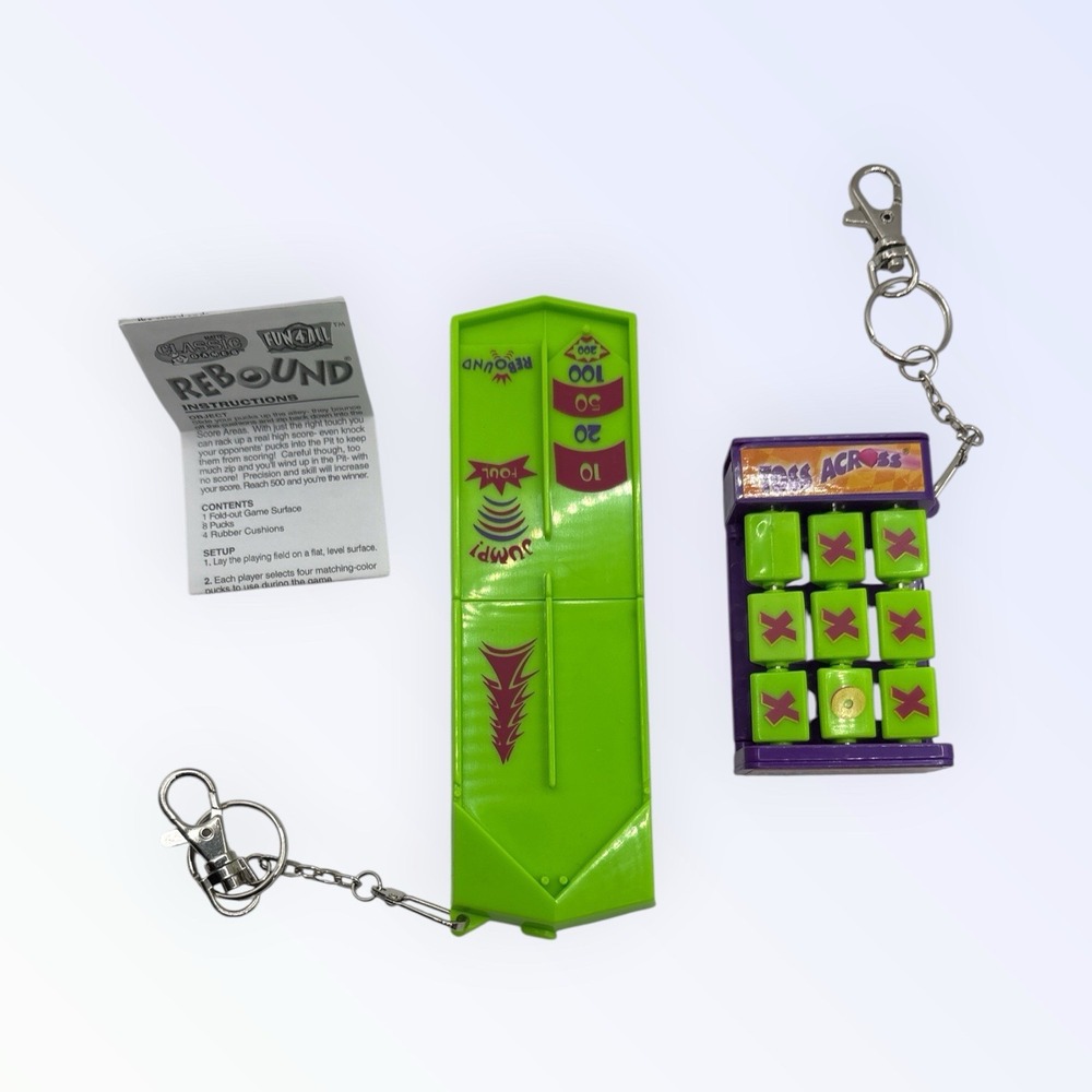 VINTAGE GAME KEYCHAIN TOSS ACROSS & REBOUND FUN 4 ALL INCOMPLETE